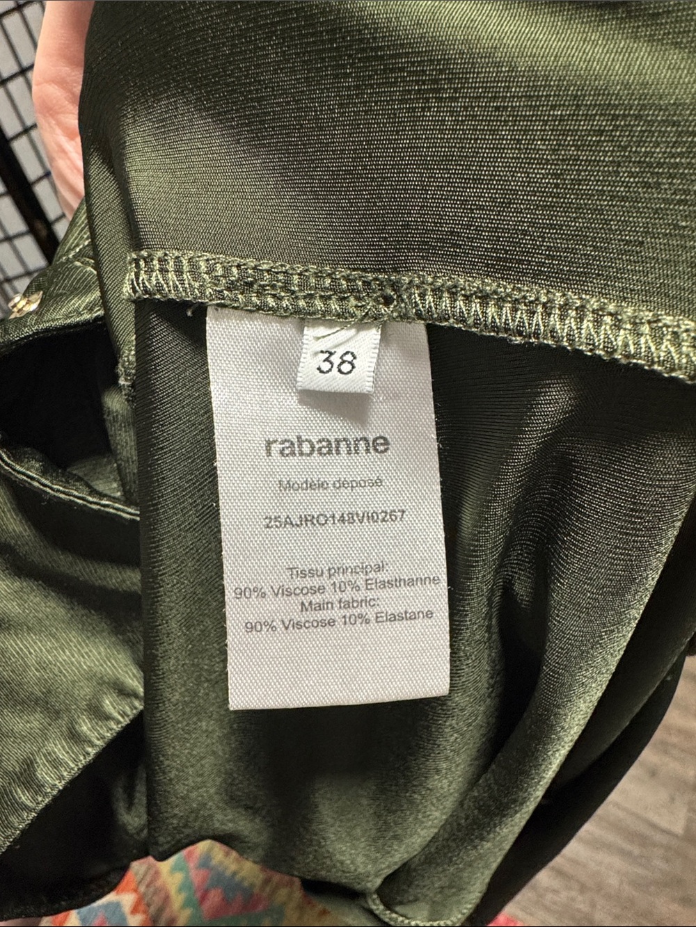 Rabanne Robe Asymmetrical Button Detail Dress – Olive Green – Size US 4 (FR 38) - Picture 6 of 17